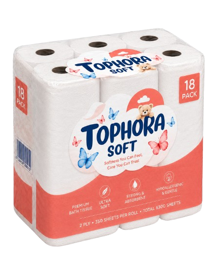 Tophora Soft 18-pack family tissue pack 3D render